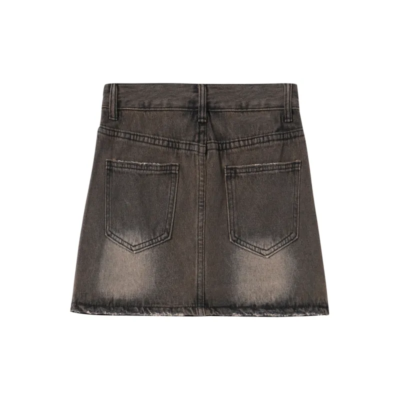 XUANSHU Denim Short Skirts Women's-4