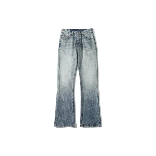 GROOL Jeans Unisex Water Ripple Nostalgic Blue