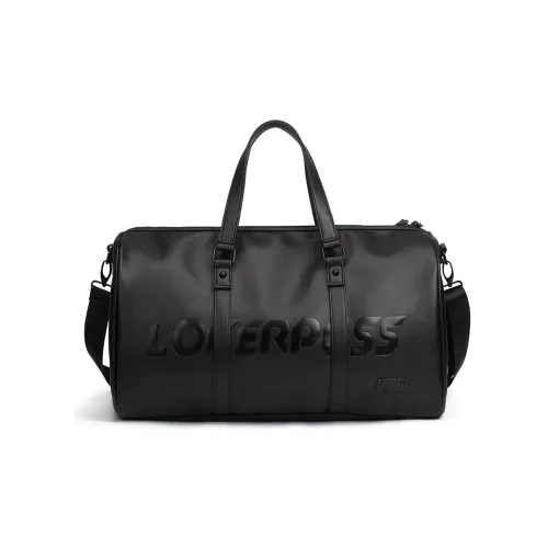 LOVERPUSS Polyurethane Gym Bag Large Size Unisex Cool Black