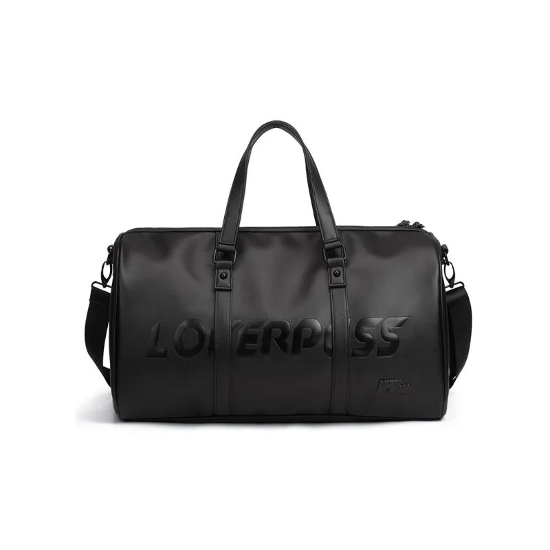 LOVERPUSS Polyurethane Gym Bag Large Size Unisex Cool Black-0