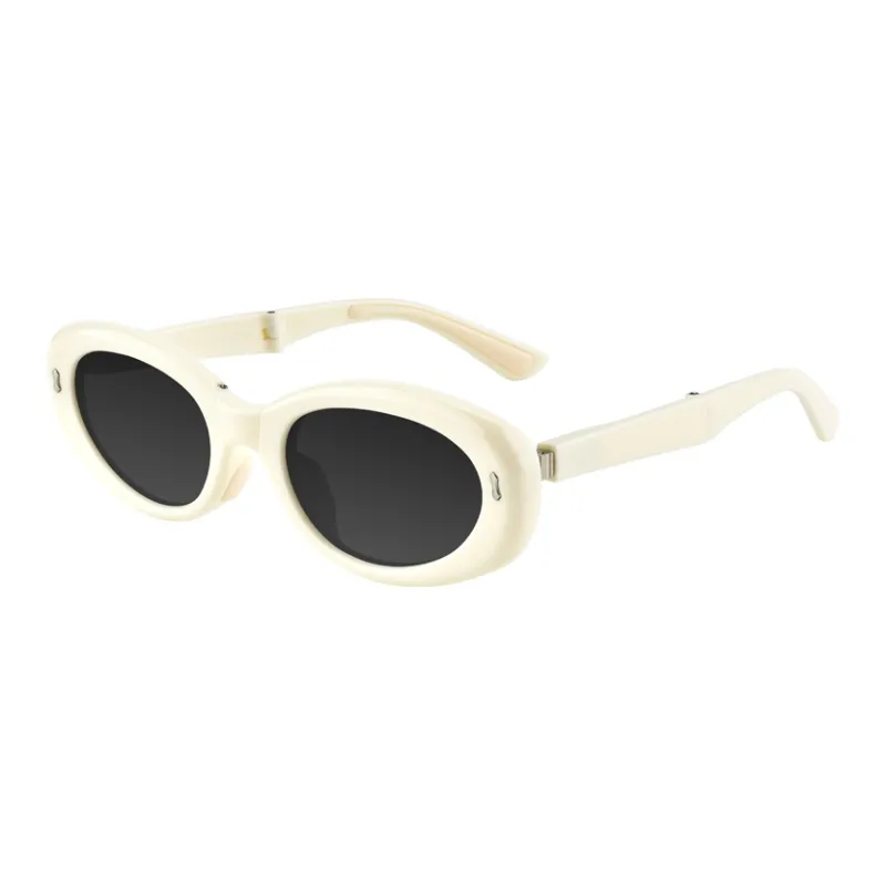 Ournor TR/Memory Plastic Oval Sunglasses Unisex Black-5