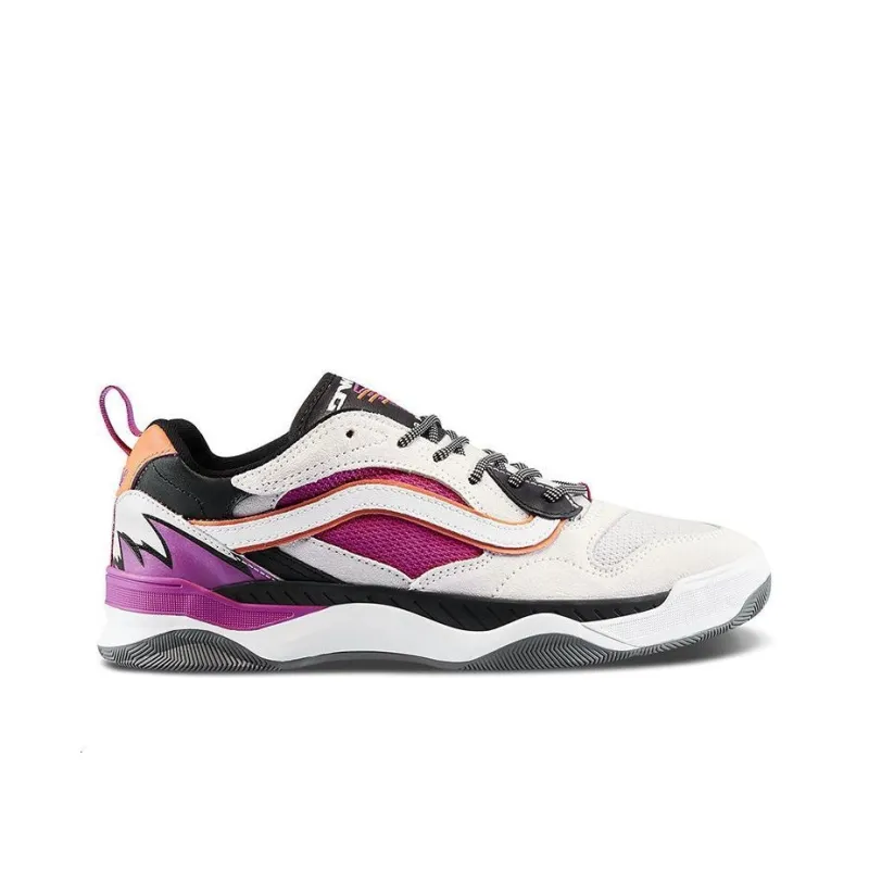 Vans Brux Wc Wear resistant Non Slip Retro Sports Shoe White Purple-1
