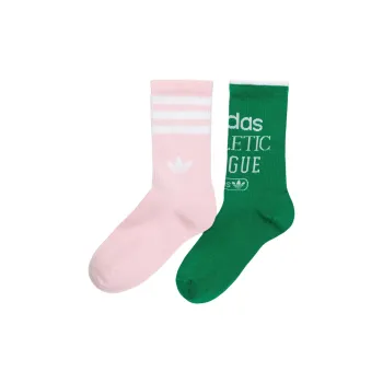 Adidas Mid Calf Socks Women's 2 Pack Green/Clear Pink