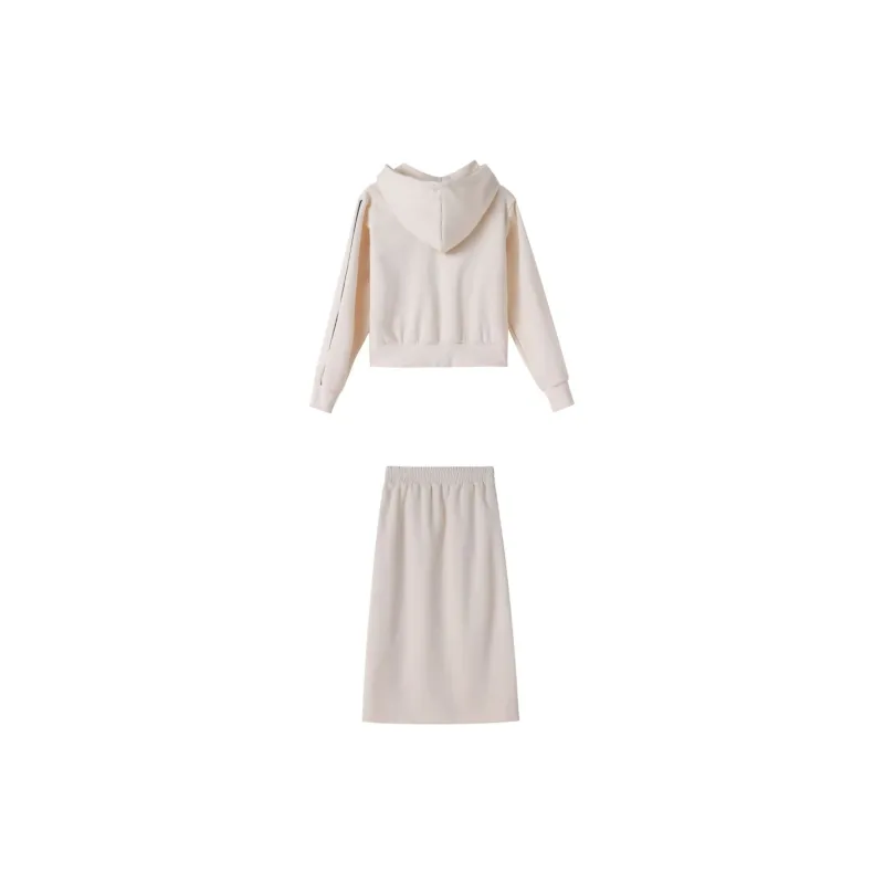 Huagaa Skirt Set Women's Beige Apricot-1