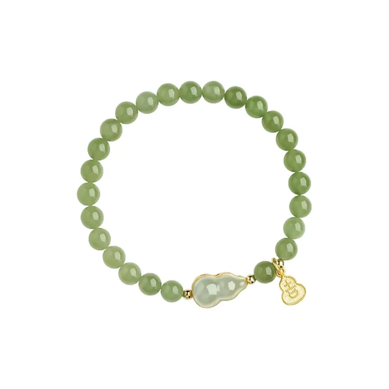 Muyan Colored Glaze Double Happiness Beaded Bracelet Women's-1