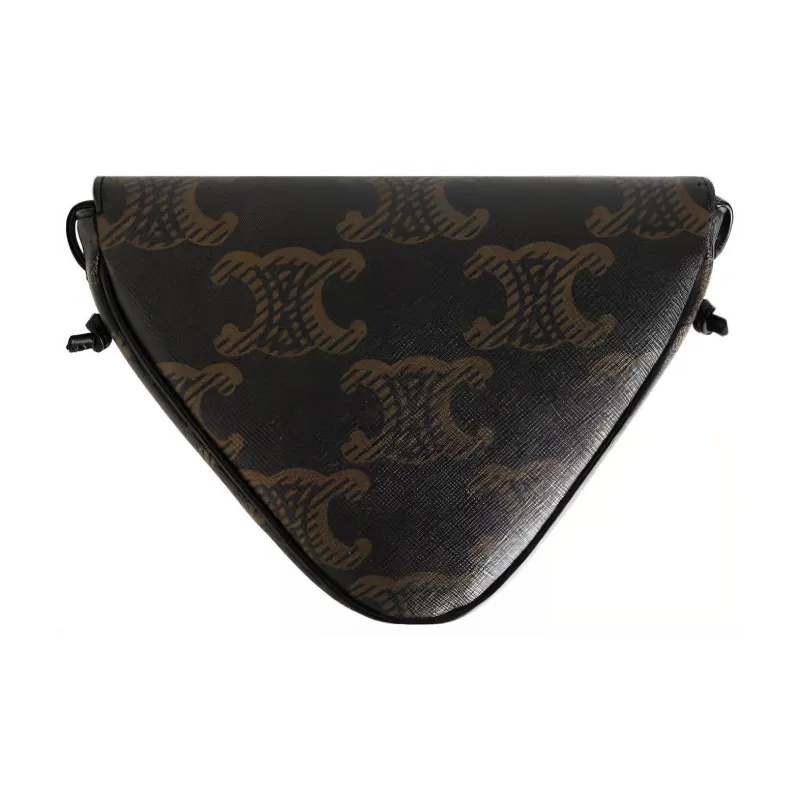 CELINE Canvas With Leather Triangle Bag, Shoulder Bag, Crossbody Bag Women's Brown-3