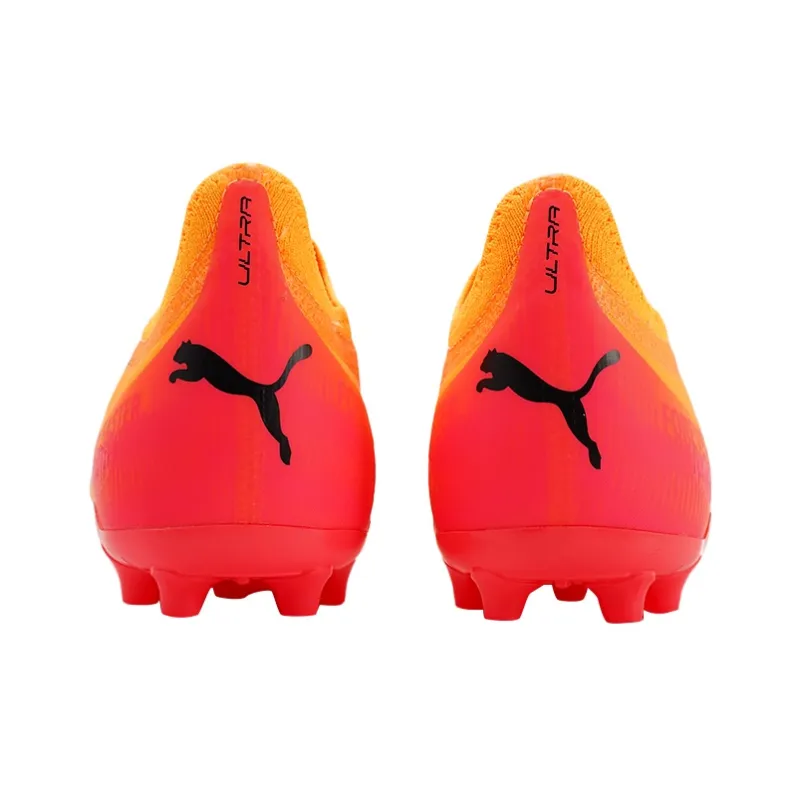PUMA Ultra Ultimate MG Rubber Short Studs Non slip Lightweight Soccer Shoes Unisex Orange-3