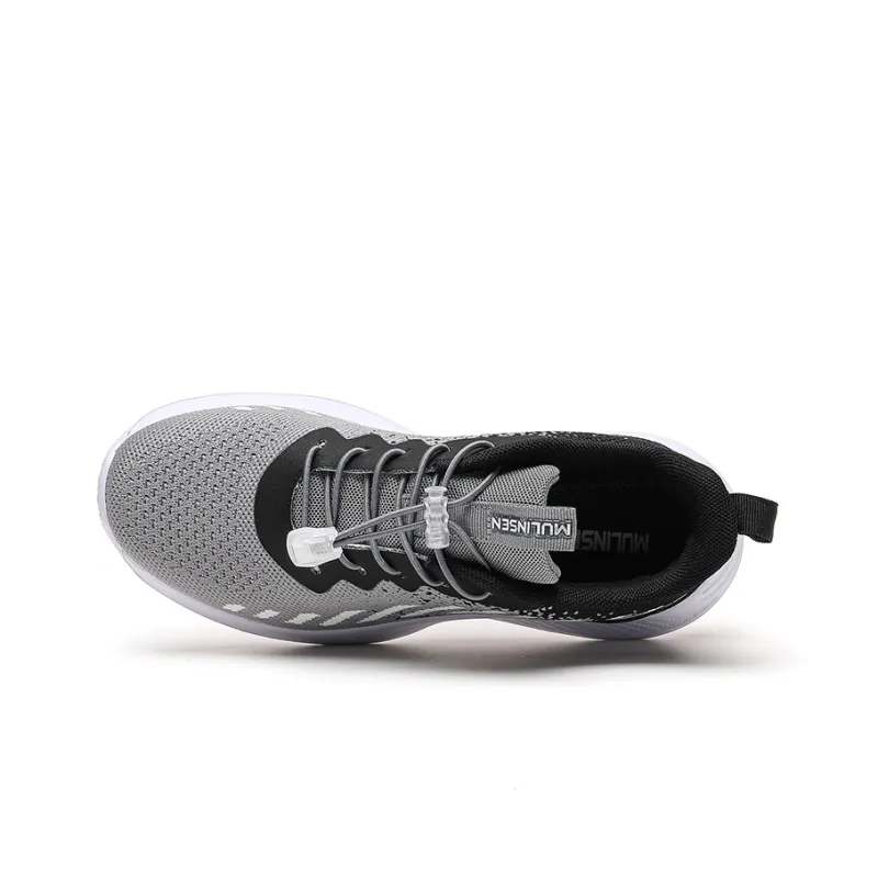Mulinsen Moisture Wicking, Height Increasing, Support, Lightweight, Breathable Low Top Casual Shoes Women's Black Gray-3