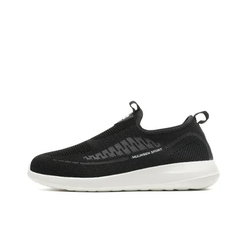 Mulinsen MULINSEN Moisture Wicking Rebound Height Increasing Balance Lightweight Low Top Casual Shoes Women's Black