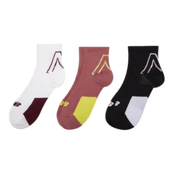 New Balance Ankle Socks Men's 3 Pack Red Brown/White/Black
