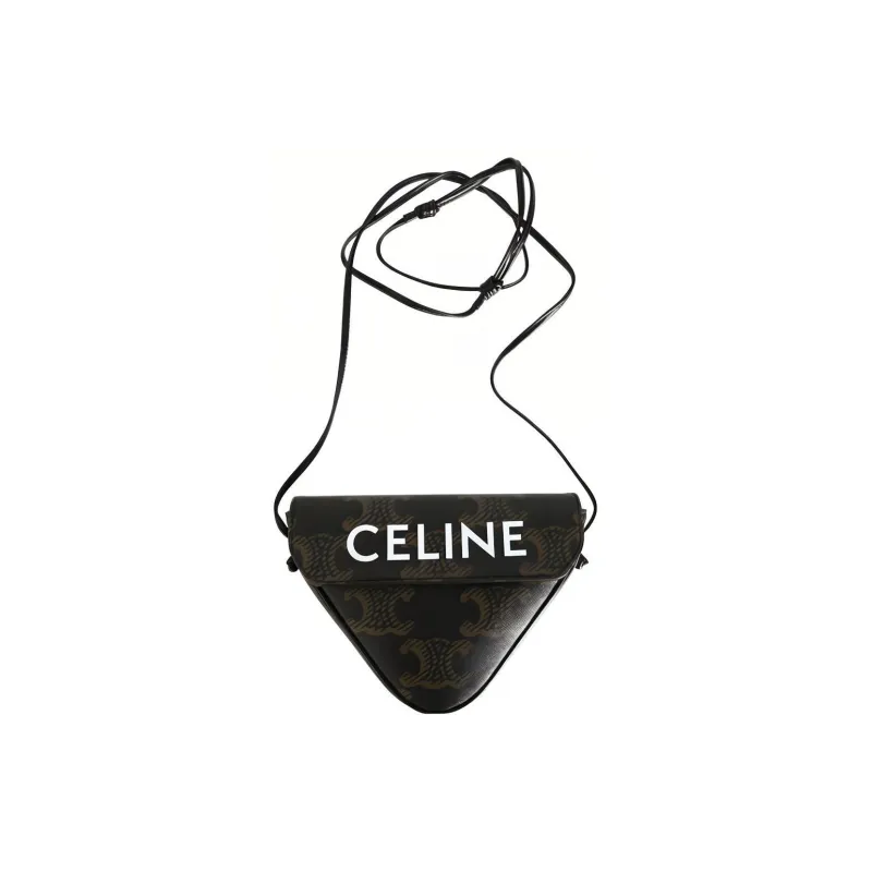 CELINE Canvas With Leather Triangle Bag, Shoulder Bag, Crossbody Bag Women's Brown-1
