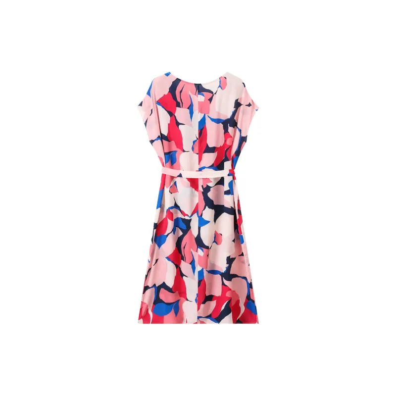 H-YXIANG Short-Sleeved Dresses Women's Pink Glitter-1