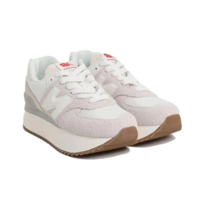 New Balance NB 574 Cushioning, Wear Resistant Low Top Running Shoes Women's White-3