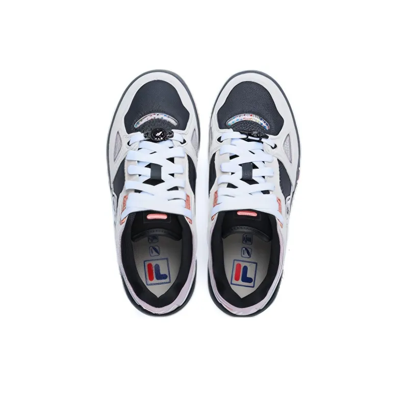 FILA FUSION Heritage Cushioning Anti Slip And Wear Resistant Low Top Vintage Basketball Shoes Women's Black Gray Color-2