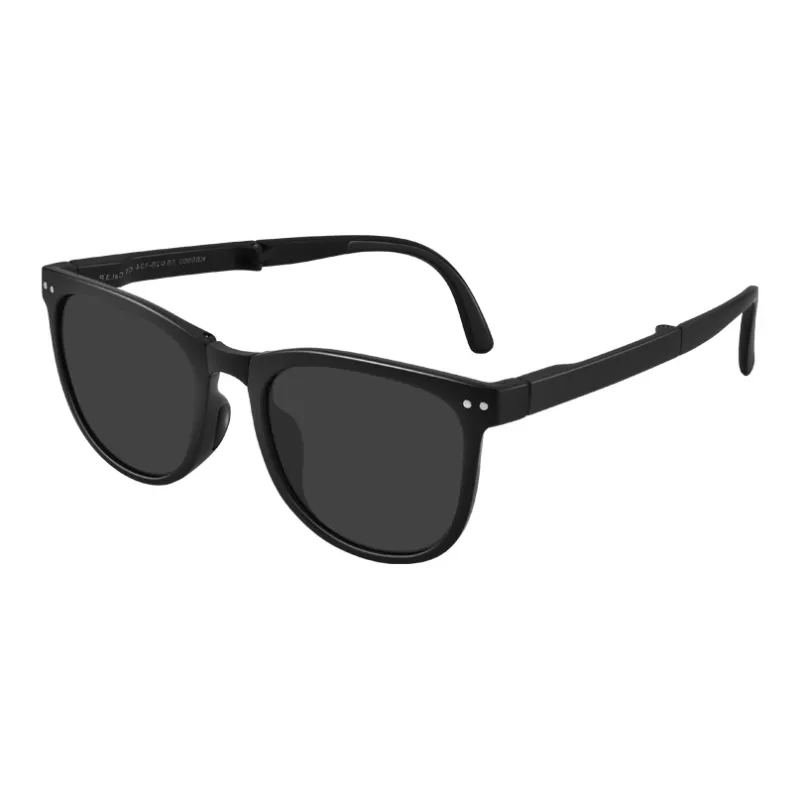 Ournor TR/Memory Plastic Square Sunglasses Unisex Black-1