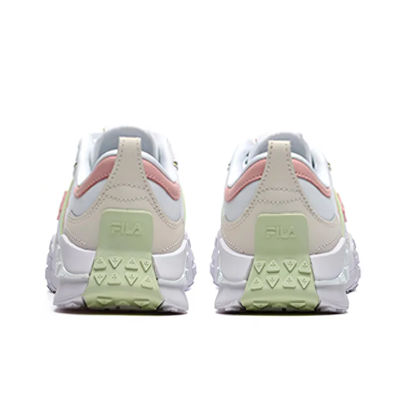 FILA Brick Cushioning Anti Slip And Wear Resistant Low Top Casual Shoes Women's White Pink-3