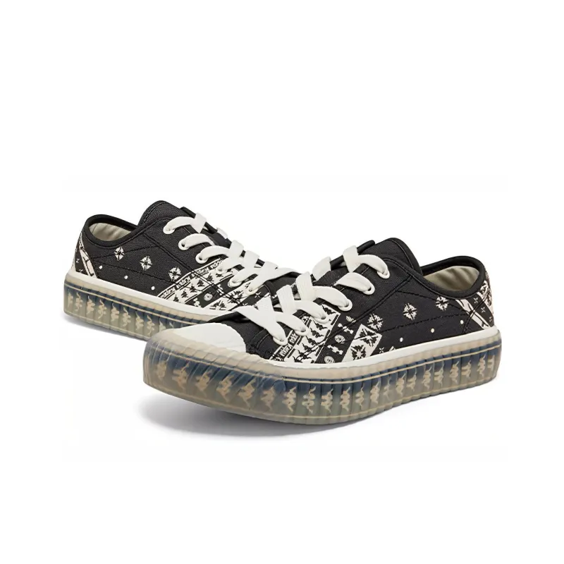Kappa Low-Top Skateboard Shoes Unisex Black-2