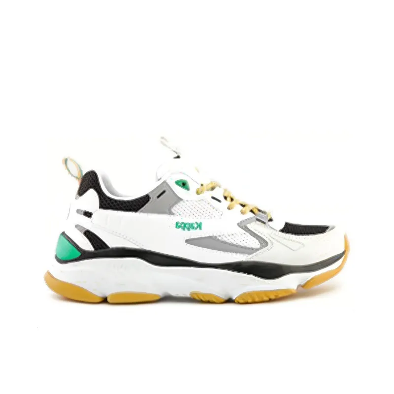 Kappa Cushioning Anti Slip And Wear Resistant Low Top Chunky Sneakers Unisex White Yellow-1