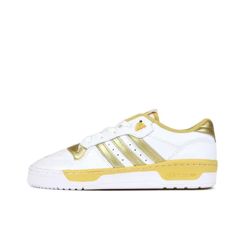 Adidas Originals Rivalry Skateboard Shoes Unisex Low-Top Bright White/Gold Metal/Light Golden Clay