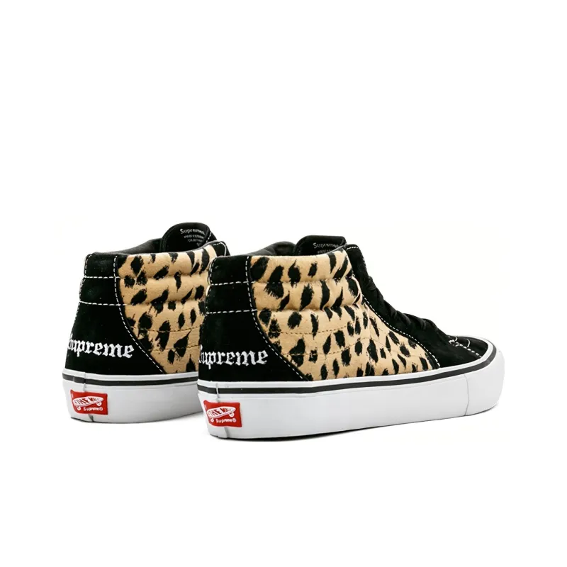 Vans Sk8 Mid Supreme Velvet Leopard Black-3