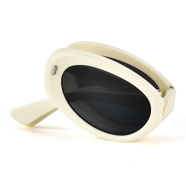 Ournor TR/Memory Plastic Oval Sunglasses Unisex Black-6