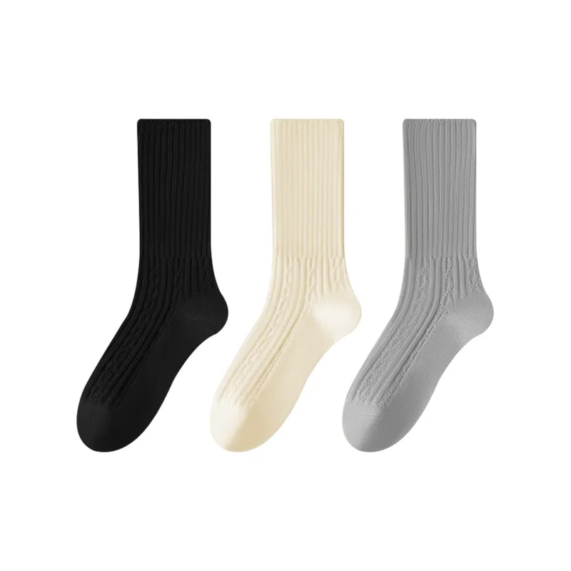 XXLLG Spring And Fall Mid Calf Socks Women's 3 Pack-11