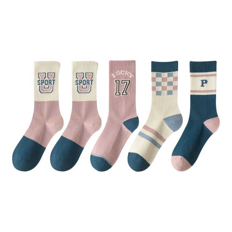 XXLLG Mid Calf Socks Women's 5 Pack-2