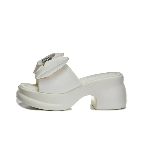POOQ Slide Slippers Women's Black/Beige