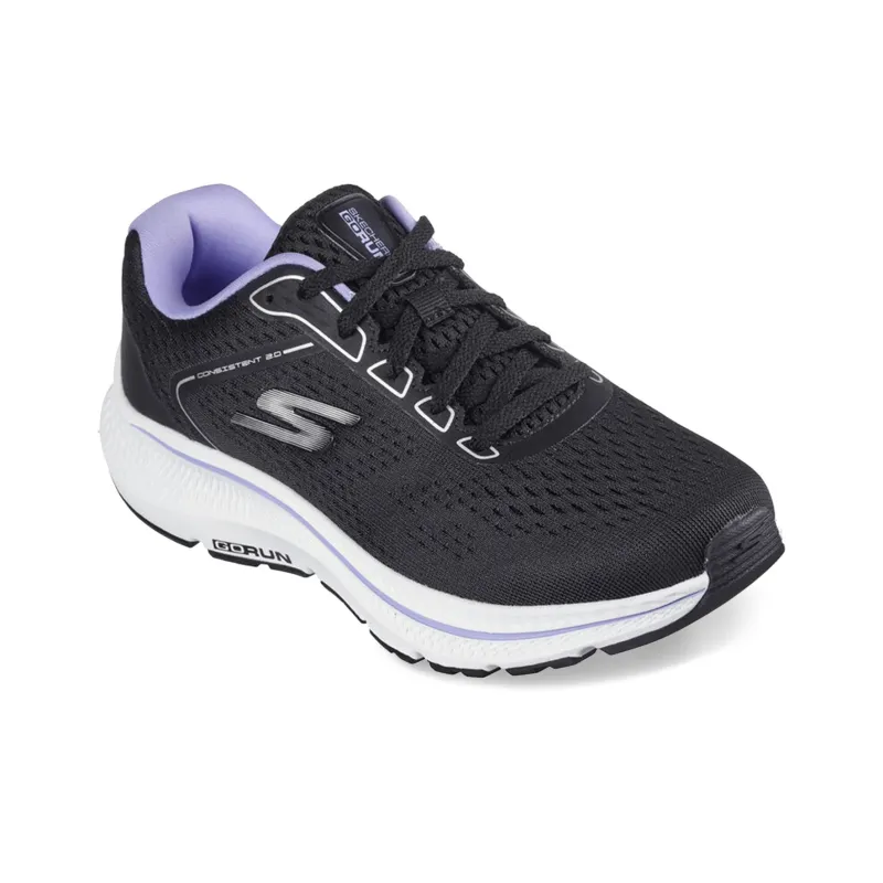 Skechers Go Run Consistent 2.0 Wear resistant And Lightweight Low Top Casual Running Shoes Women's Black White-2