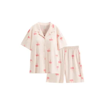 FENTENG Pajama Set Women's Pink Apricots