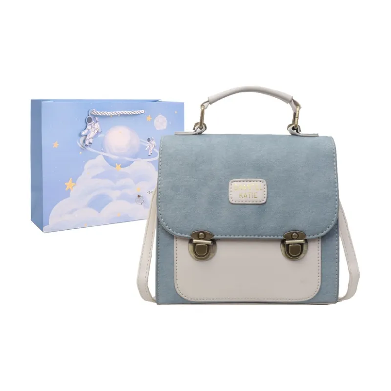 Duoluplo Doron Paul PU Backpack Regular Women's Dark Tea, Pink, Beige, Blue-12