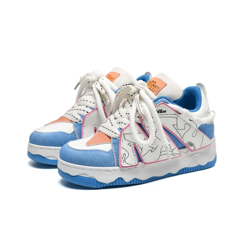 Anime Story Low Top Skateboard Shoes Women's-10
