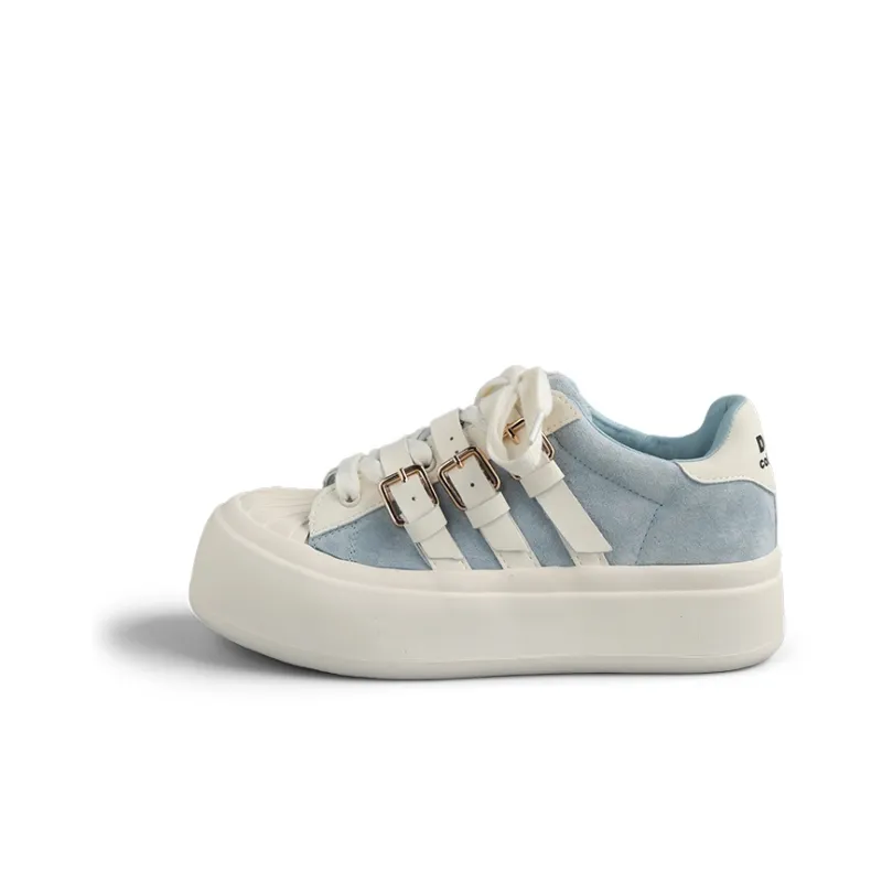 DOLIN COLLECTION Skateboard Shoes Women's Low Top Brown Blue/Black Pink/Ecru/Black-7