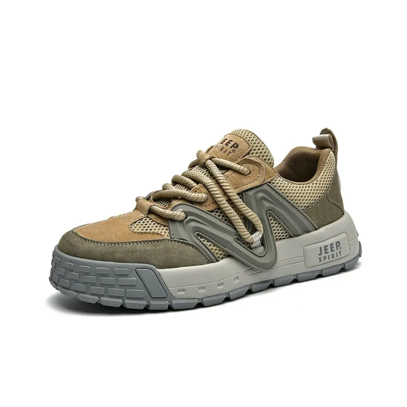 JEEP SPIRIT Low Top Skateboard Shoes Men's Light Sandy-2