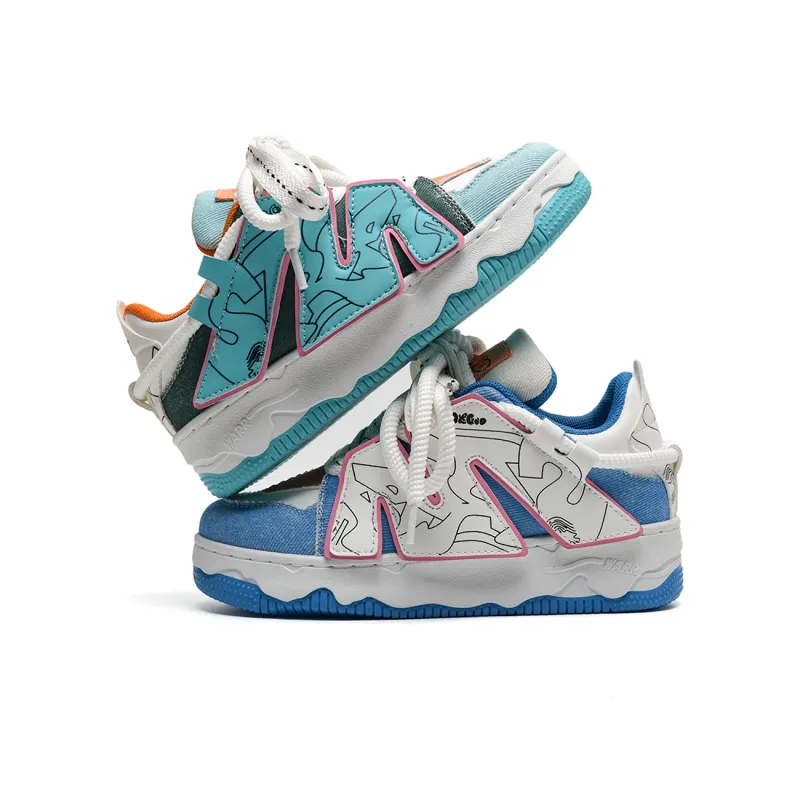 Anime Story Low Top Skateboard Shoes Women's-3