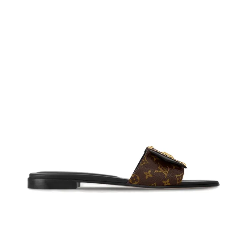 LOUIS VUITTON Slip Resistant Slide Slippers Women's Brown-1