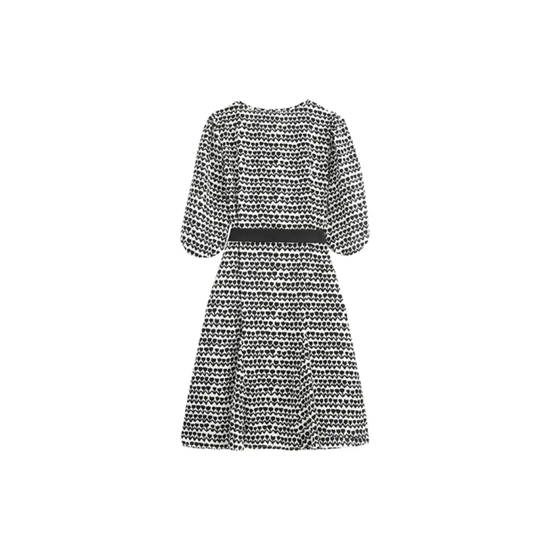OZVO Short Sleeved Dresses Women's Houndstooth-1