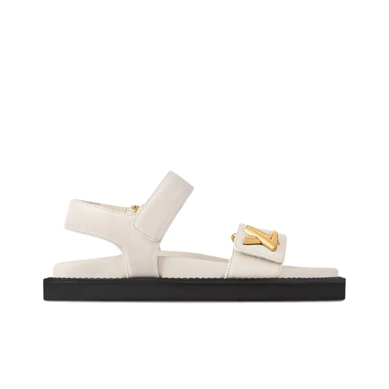 LOUIS VUITTON Sunset One Strap Sandals Women's Beige-1