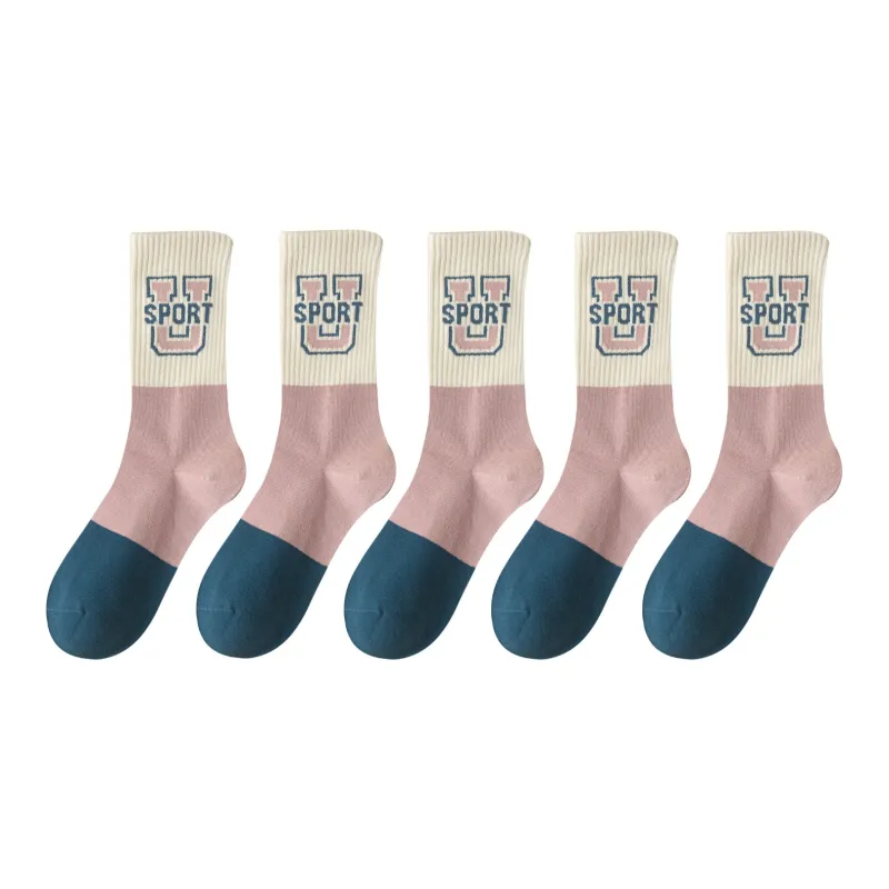 XXLLG Mid Calf Socks Women's 5 Pack-7