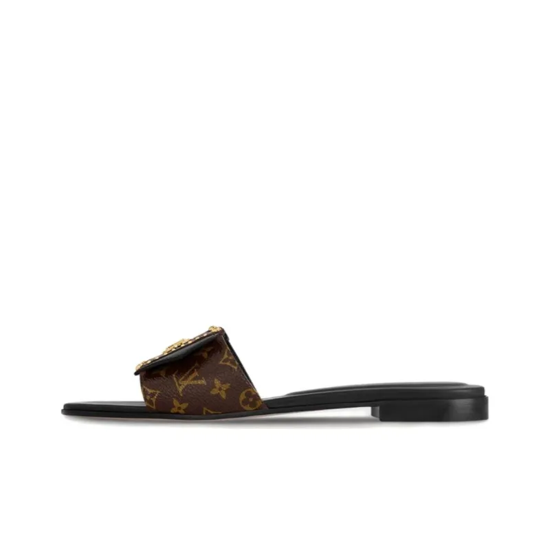 LOUIS VUITTON Slip Resistant Slide Slippers Women's Brown-0