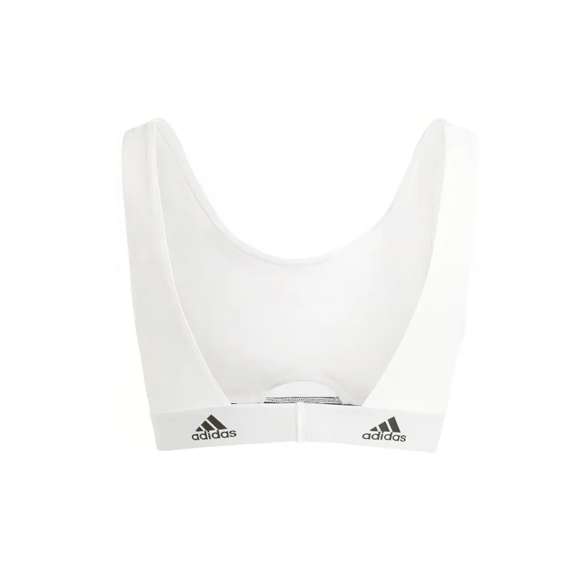 Adidas ACTIVE COMFORT COTTON SCOOP BRALETTE UNDERWEAR Bra Women's White-1