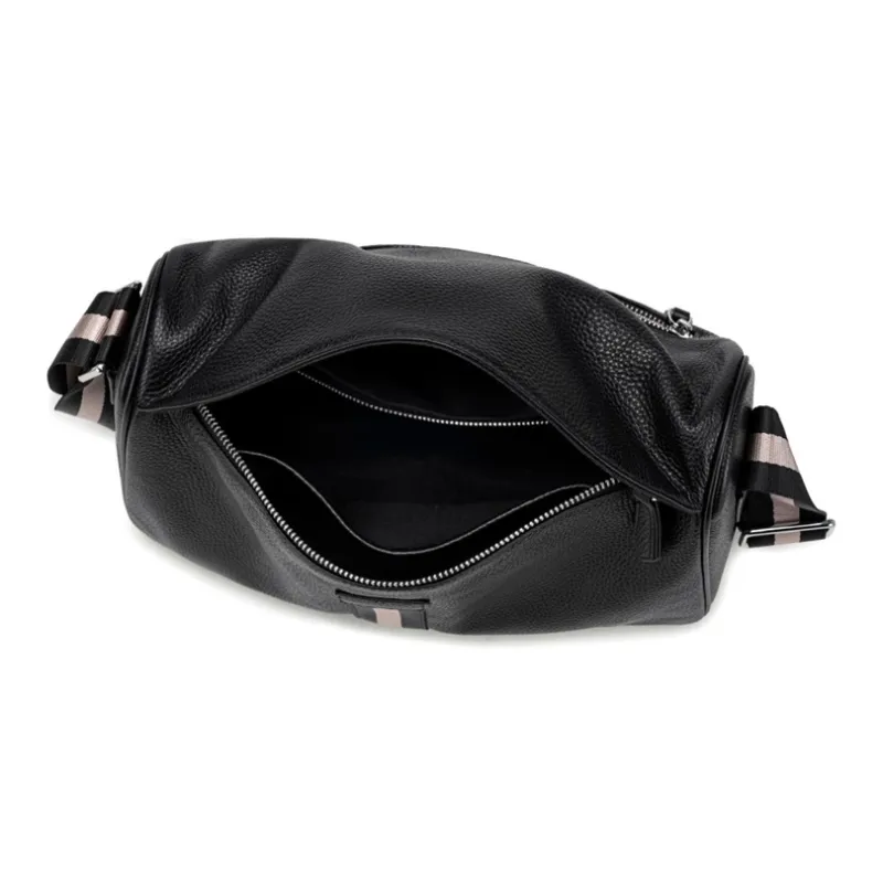 BJIAX Top Grain Cow Leather Genuine Leather Korean Style Shoulder Bag Design Crossbody Bag Regular Men's Black-5