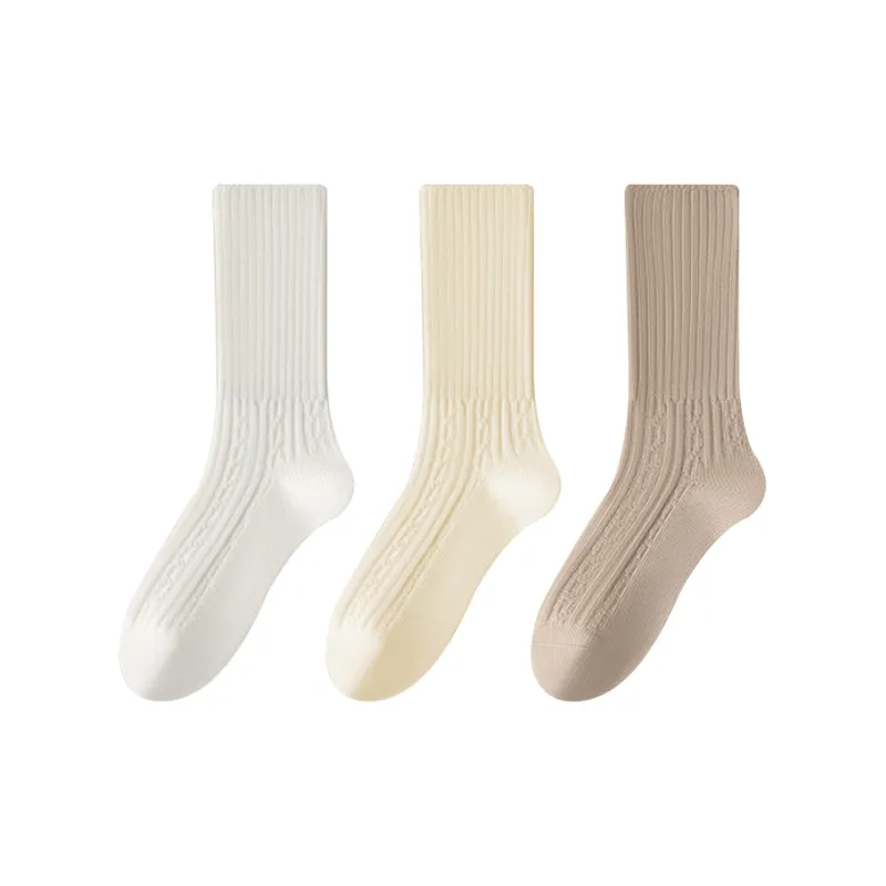 XXLLG Spring And Fall Mid Calf Socks Women's 3 Pack-3