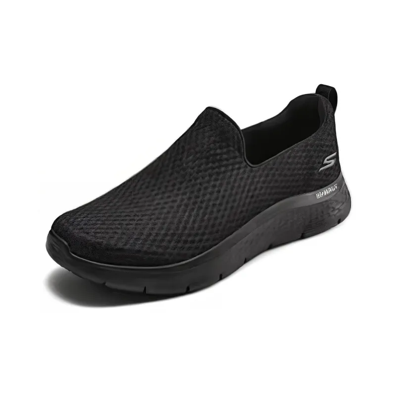 Skechers Go Walk Fle Cushioned Wear Resistant Breathable Rebound Low Top Casual Shoes Men's Black-2