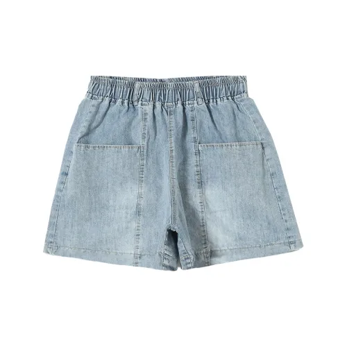 Han Chao attacked people Denim Shorts Women's Light Gray Blue