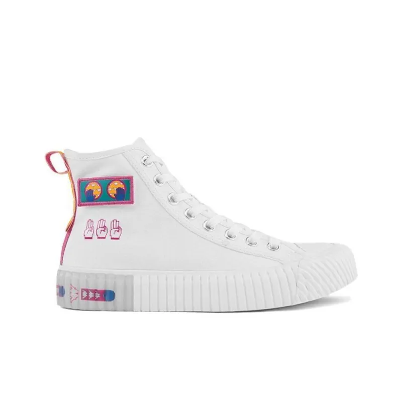 Kappa Anti Slip Wear Resistant High Top Canvas Shoes Unisex White-1