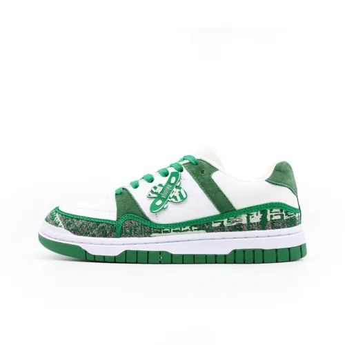 Shionpo Skateboard Shoes Unisex Low-Top Green/White