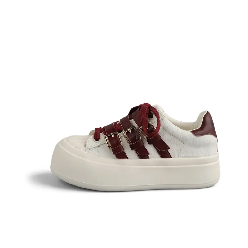 DOLIN COLLECTION Skateboard Shoes Women's Low Top Brown Blue/Black Pink/Ecru/Black-10