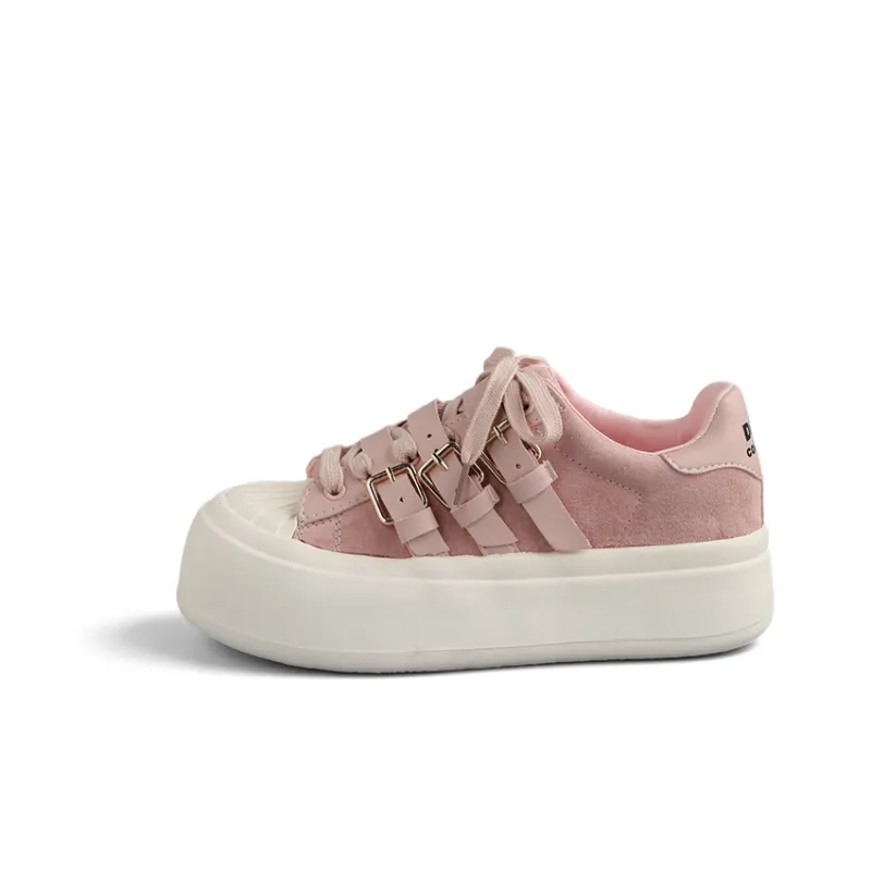 DOLIN COLLECTION Skateboard Shoes Women's Low Top Brown Blue/Black Pink/Ecru/Black-13