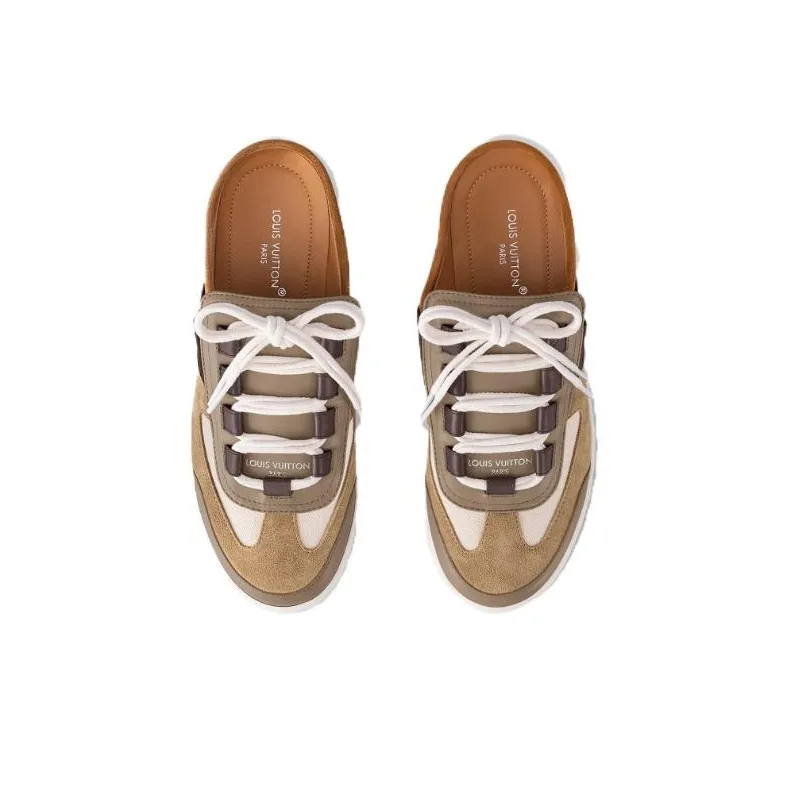 LOUIS VUITTON Lous Quick Dry Wrap toe Slippers Women's Brown-3